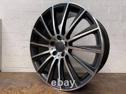 Mercedes 19 Wider Rear AMG Turbine Style Alloy Wheels 5x112 Grey Polished