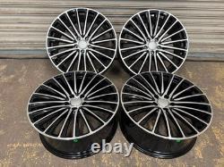 Mercedes 20 Wider Rear AMG Turbine Style Alloy Wheels 5x112 Black Polished