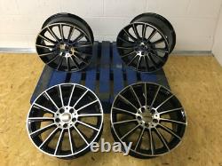 Mercedes 20 Wider Rear AMG Turbine Style Alloy Wheels 5x112 Black Polished