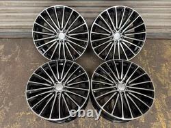 Mercedes 20 Wider Rear AMG Turbine Style Alloy Wheels 5x112 Black Polished