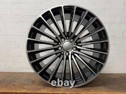 Mercedes 20 Wider Rear AMG Turbine Style Alloy Wheels 5x112 Black Polished