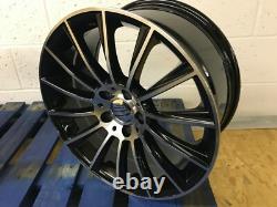 Mercedes 20 Wider Rear AMG Turbine Style Alloy Wheels 5x112 Black Polished