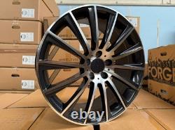 Mercedes 20 Wider Rear AMG Turbine Style Alloy Wheels 5x112 Gunmetal Polished