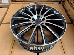 Mercedes 20 Wider Rear AMG Turbine Style Alloy Wheels 5x112 Gunmetal Polished