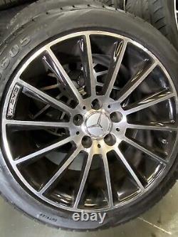 Mercedes Benz C Class Amg Style 17 Multi Spoke Black Polish Alloy Wheels & Tyres