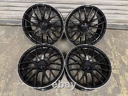 Mercedes C63S 19 Style Alloy Wheels 5x112 Staggered Mercedes Black Polished Lip