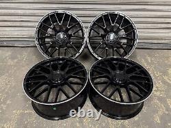 Mercedes C63S 19 Style Alloy Wheels 5x112 Staggered Mercedes Black Polished Lip