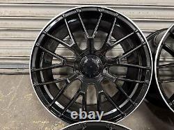 Mercedes C63S 19 Style Alloy Wheels 5x112 Staggered Mercedes Black Polished Lip