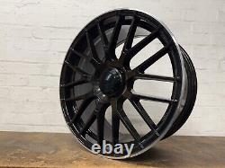 Mercedes C63S 19 Style Alloy Wheels 5x112 Staggered Mercedes Black Polished Lip