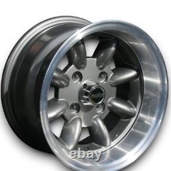 Minilite Style Alloy Wheels Anthracite For Ford Capri MK3 6x13 ET 16