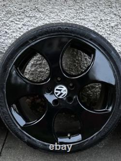 Monza Style GTI 18 Alloy Wheels Black With Good Tyre Tread