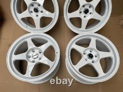 NEW 17 Regamaster Style Alloy Wheels 5x114.3 Fits Honda Toyota Kia (4pcs) White