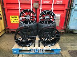 NEW 18 VW Golf Pretoria Style Alloy Wheels gloss Black & 225/40/18 Tyres CADDY