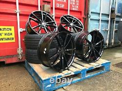 NEW 18 VW Golf Pretoria Style Alloy Wheels gloss Black & 225/40/18 Tyres CADDY
