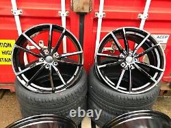NEW 18 VW Golf Pretoria Style Alloy Wheels gloss Black & 225/40/18 Tyres CADDY