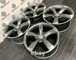 NEW 19 AUDI S-LINE STYLE ALLOY WHEELS 5 x 112 SATIN GREY WITH DIAMOND