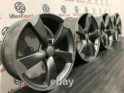 NEW 19 AUDI S-LINE STYLE ALLOY WHEELS 5 x 112 SATIN GREY WITH DIAMOND