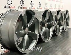 NEW 19 AUDI S-LINE STYLE ALLOY WHEELS 5 x 112 SATIN GREY WITH DIAMOND