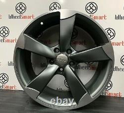 NEW 19 AUDI S-LINE STYLE ALLOY WHEELS 5 x 112 SATIN GREY WITH DIAMOND