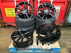 NEW 19 VW Golf Pretoria Style Alloy Wheels gloss Black & 235/35/19 Tyres CADDY