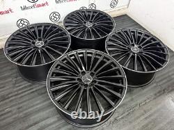 NEW 20 MB TURBINE STYLE ALLOY WHEELS 5x112 SATIN BLACK DIAMOND CUT LIP