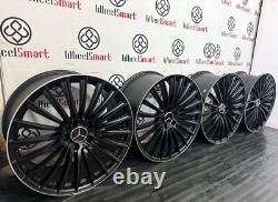 NEW 20 MB TURBINE STYLE ALLOY WHEELS 5x112 SATIN BLACK DIAMOND CUT LIP