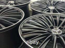 NEW 20 MB TURBINE STYLE ALLOY WHEELS 5x112 SATIN BLACK DIAMOND CUT LIP