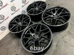 NEW 21 MERCEDES AMG63 STYLE ALLOY WHEELS 5x112 SATIN BLACK DIAMOND CUT