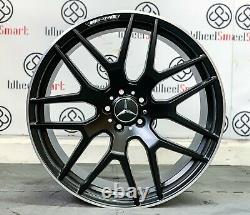 NEW 21 MERCEDES AMG63 STYLE ALLOY WHEELS 5x112 SATIN BLACK DIAMOND CUT