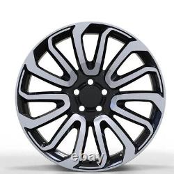 NEW 22 RANGE ROVER TURBINE STYLE ALLOY WHEELS 5x120 GLOSS BLACK DIAMOND CUT