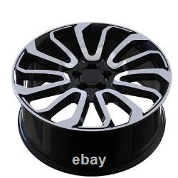 NEW 22 RANGE ROVER TURBINE STYLE ALLOY WHEELS 5x120 GLOSS BLACK DIAMOND CUT