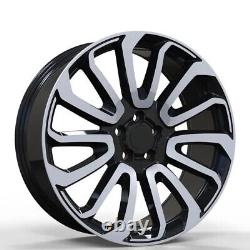 NEW 22 RANGE ROVER TURBINE STYLE ALLOY WHEELS 5x120 GLOSS BLACK DIAMOND CUT