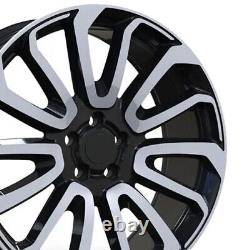 NEW 22 RANGE ROVER TURBINE STYLE ALLOY WHEELS 5x120 GLOSS BLACK DIAMOND CUT