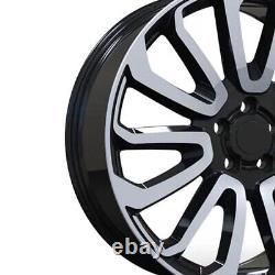 NEW 22 RANGE ROVER TURBINE STYLE ALLOY WHEELS 5x120 GLOSS BLACK DIAMOND CUT