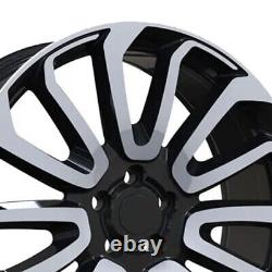 NEW 22 RANGE ROVER TURBINE STYLE ALLOY WHEELS 5x120 GLOSS BLACK DIAMOND CUT