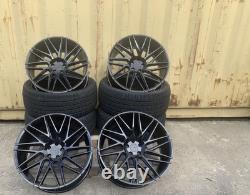 NEW 4x 22 RANGE ROVER SPORT STYLE ALLOY WHEELS VELAR 5x108 5x120 BLACK + TYRES