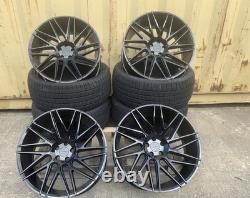 NEW 4x 22 RANGE ROVER SPORT STYLE ALLOY WHEELS VELAR 5x108 5x120 BLACK + TYRES