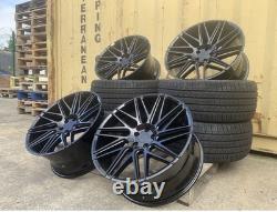 NEW 4x 22 RANGE ROVER SPORT STYLE ALLOY WHEELS VELAR 5x108 5x120 BLACK + TYRES