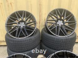 NEW 4x 22 RANGE ROVER SPORT STYLE ALLOY WHEELS VELAR 5x108 5x120 BLACK + TYRES