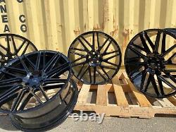 NEW 4x 22 RANGE ROVER SPORT STYLE ALLOY WHEELS VELAR 5x108 5x120 GLOSS BLACK