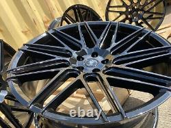 NEW 4x 22 RANGE ROVER SPORT STYLE ALLOY WHEELS VELAR 5x108 5x120 GLOSS BLACK