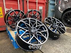 New Bmw Style 20 Inch Alloy Wheels Staggered x4 5x112 Fits G20 G30 BLACK POLISH