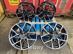 New Bmw Style 20 Inch Alloy Wheels Staggered x4 5x112 Fits G20 G30 BLACK POLISH