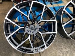 New Bmw Style 20 Inch Alloy Wheels Staggered x4 5x112 Fits G20 G30 BLACK POLISH