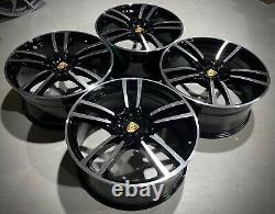 Porsche 21inch Turbo Style Alloy Wheels Non Oem Gloss Black Machined