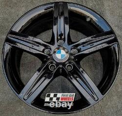 R498BG Exchange BMW 1 2 SERIES 4x 17 GENUINE STYLE 379 GLOSS BLACK ALLOY WHEELS