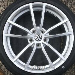 Set VW Golf R 18 Pretoria Style Alloy Wheels 10 Spoke Silver Rims Tyres GTi GTD