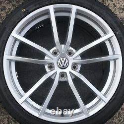 Set VW Golf R 18 Pretoria Style Alloy Wheels 10 Spoke Silver Rims Tyres GTi GTD