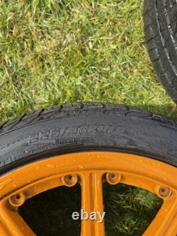 Set of 4 Porsche-Style Alloy Wheels with Tires (18) One Cracked