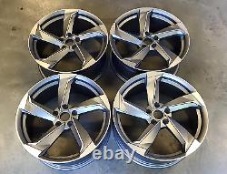 Set of 4x 18 TTRS Twist Style Alloy Wheels Only Grey/Pol to fit Audi A3 (04-on)